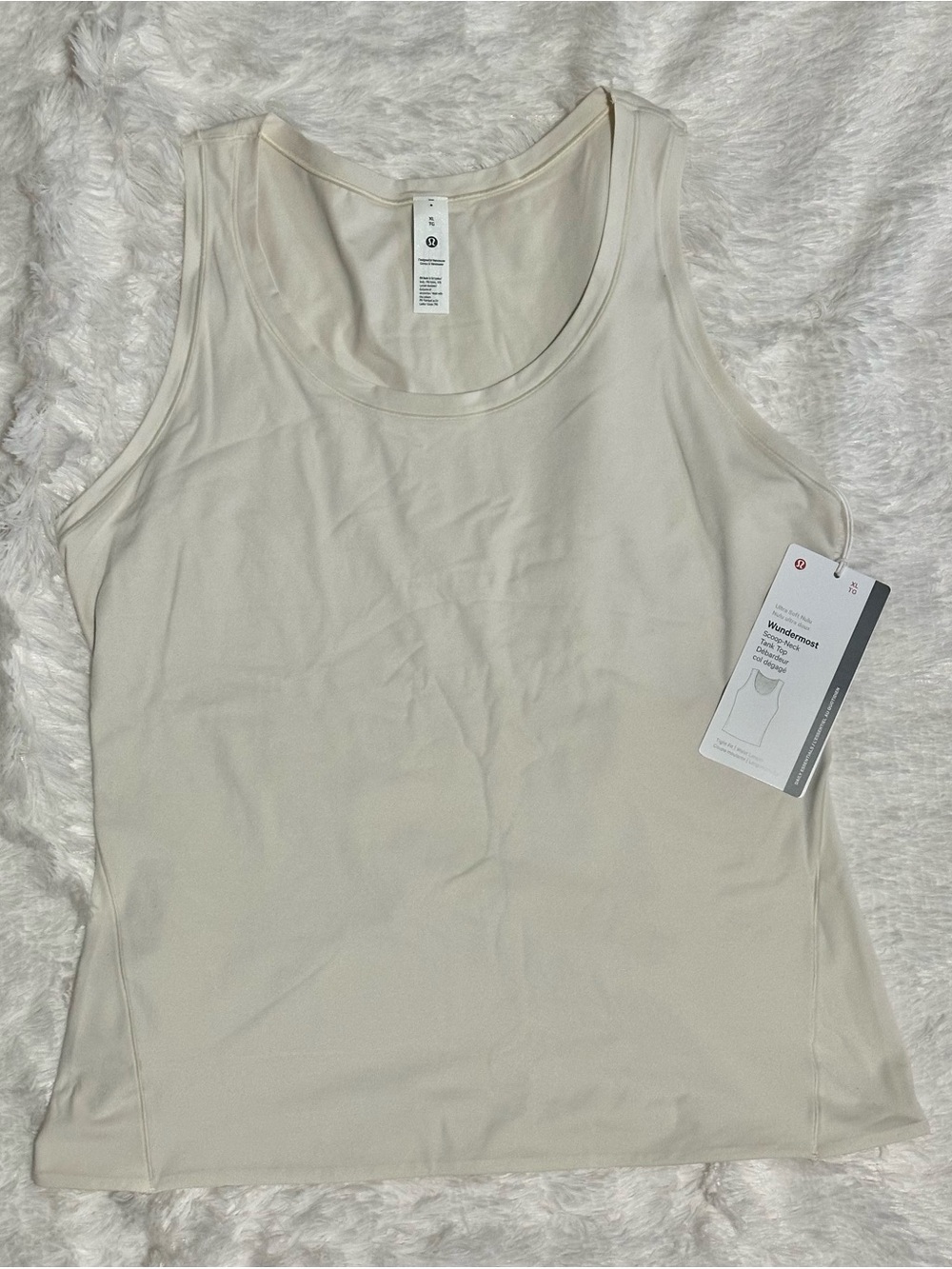 NWT lululemon Wundermost Nulu Scoop Neck Tank Top Rare Cream Ivory Quiet Luxury